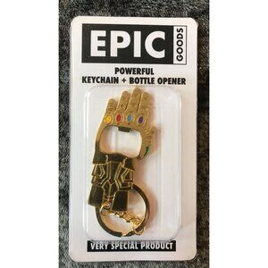 AVENGERS THANOS ENDGAME INFINITY GAUNTLET KEYCHAIN BOTTLE OPENER! NEW, SEALED!